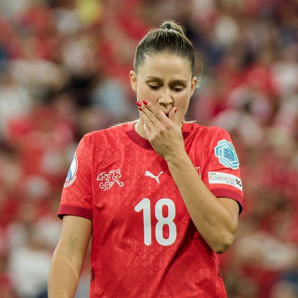 Geneva, Switzerland, July 10th 2025: Viola Monica Calligaris 18 Switzerland during the UEFA Womens EURO 2025 Group A match between Finland and Switzerland at Stade de Geneve in Geneva, Switzerland. Pe ...