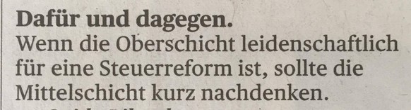 Die SVP und die Grenzen des neoliberalen Populismus
Wer auch immer der Urheber dieses Zitats ist, es fasst die ganze Geschichte zusammen:

&quot;Wenn die Oberschicht leidenschaftlich für eine Steuer ...