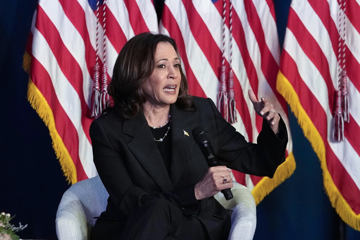 First lady Kamala Harris speaks at a campaign event, Wednesday, July 17, 2024, in Kalamazoo, Mich. (AP Photo/Carlos Osorio)
