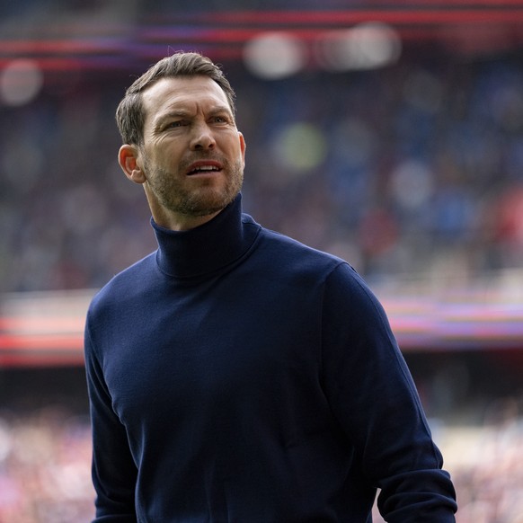 Trainer Stephan Lichtsteiner (FCB) bei dem Spiel der Fussball Super League zwischen dem FC Basel (FCB) und dem FC St.Gallen (FCSG)am Donnerstag, 14. Mai 2026 im St. Jakob-Park in Basel. (KEYSTONE/Clau ...