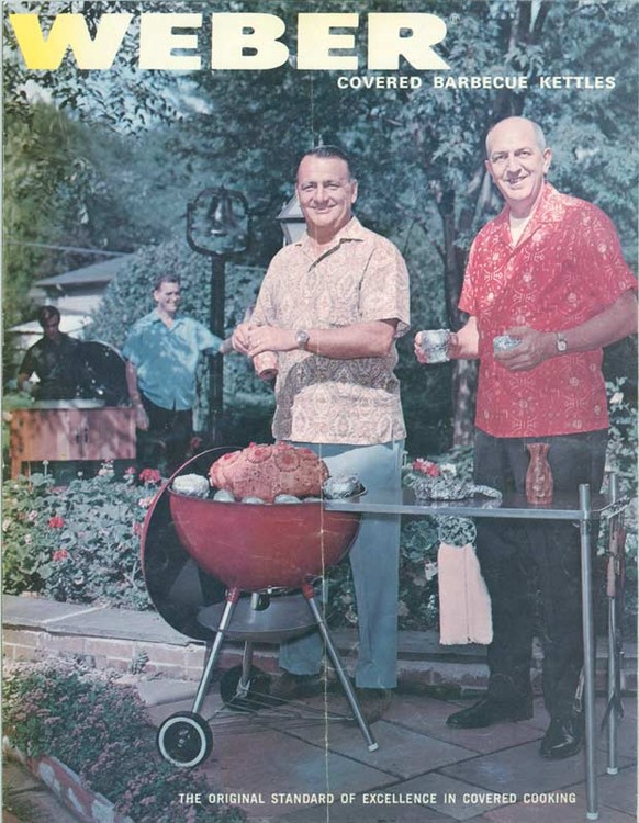 Der erste Kugelgrill der Firma «Weber Brothers Metal Works», die damals noch George Stephens Vater gehörte. Er wurde unter dem Namen «Covered Barbecue Kettle» verkauft.
