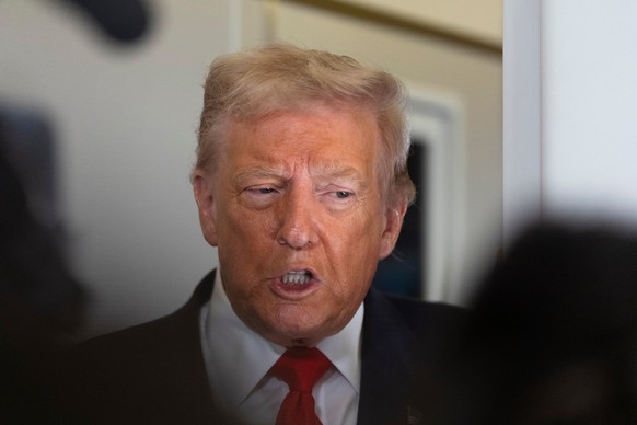 President Donald Trump speaks to the media after boarding Air Force One at Joint Base Andrews, Md., Friday, Oct. 31, 2025, enroute to Florida. AP Photo/Manuel Balce Ceneta)
Donald Trump