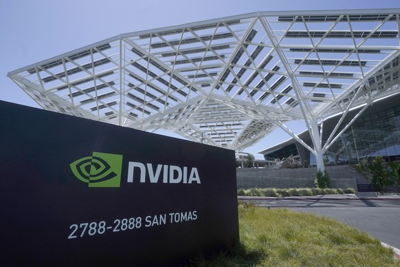FILE - A Nvidia office building is shown in Santa Clara, Calif., May 31, 2023. Nvidia reports earnings on Wednesday, May 22, 2024. (AP Photo/Jeff Chiu, File)