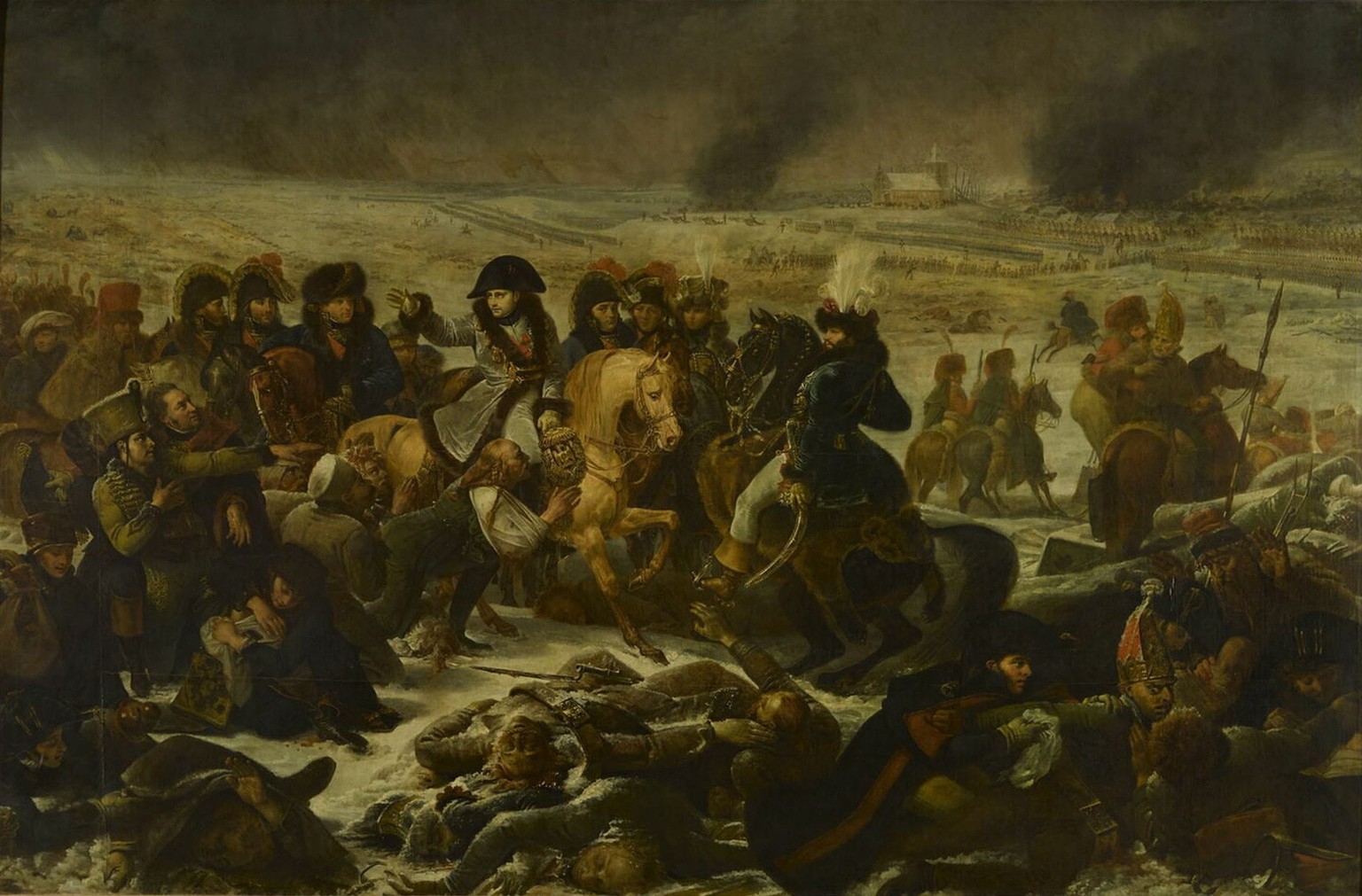 Napoléon sur le champ de bataille d’Eylau, gemalt von Antoine-Jean Gros, 1808.
https://collections.louvre.fr/en/ark:/53355/cl010066486