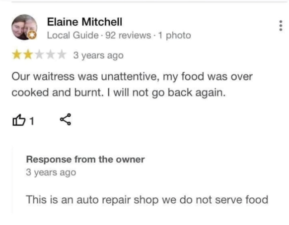 Fails: Google Reviews