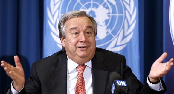 ARCHIV - ZUM ENTSCHEID DES UN-SICHERHEITSRATS FUER DEN NEUEN UN-GENERALSEKRETAER UND PORTUGIESISCHEN MINISTERPRAESIDENTEN ANTONIO GUTERRES, STELLEN WIR IHNEN FOLGENDES ARCHIVBILD ZUR VERFUEGUNG - Unit ...