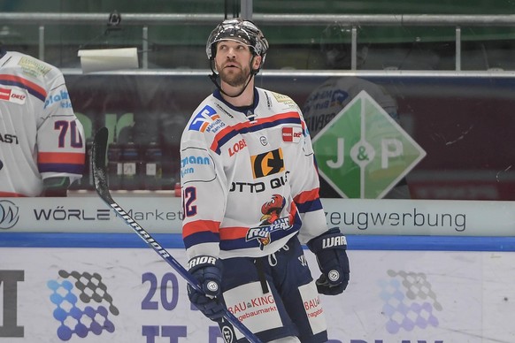 Torschuetze zum 2:3, Alexandre Grenier Iserlohn Roosters 82, Augsburger Panther - Iserlohn Roosters, Eishockey, Deutsche Eishockey Liga, 11.04.2021 Augsburg Bayern Deutschland *** Goal scorer for 2 3, ...