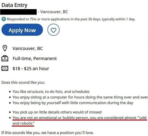 Komisches Job-Inserat
