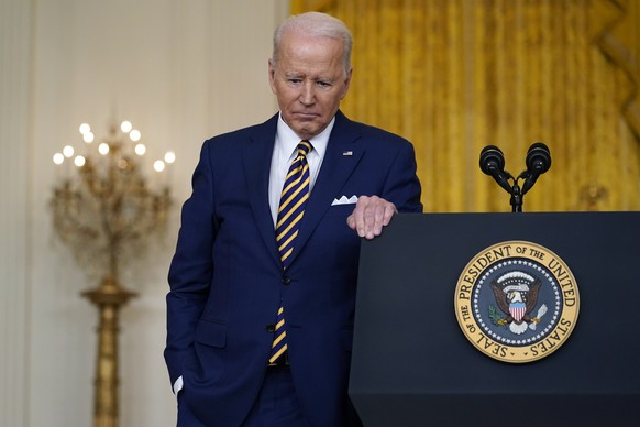 FILE - President Joe Biden listens to a question during a news conference in the East Room of the White House in Washington, Jan. 19, 2022. (AP Photo/Susan Walsh, File)
Joe Biden