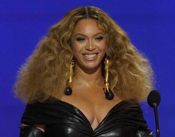 FILE - Beyonce appears at the 63rd annual Grammy Awards in Los Angeles on March 14, 2021. Beyoncé has revealed the title and release date for her next album, with the 16-track