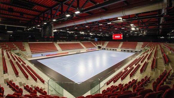 Die AXA Arena in Winterthur für die Unihockey-WM 2022.