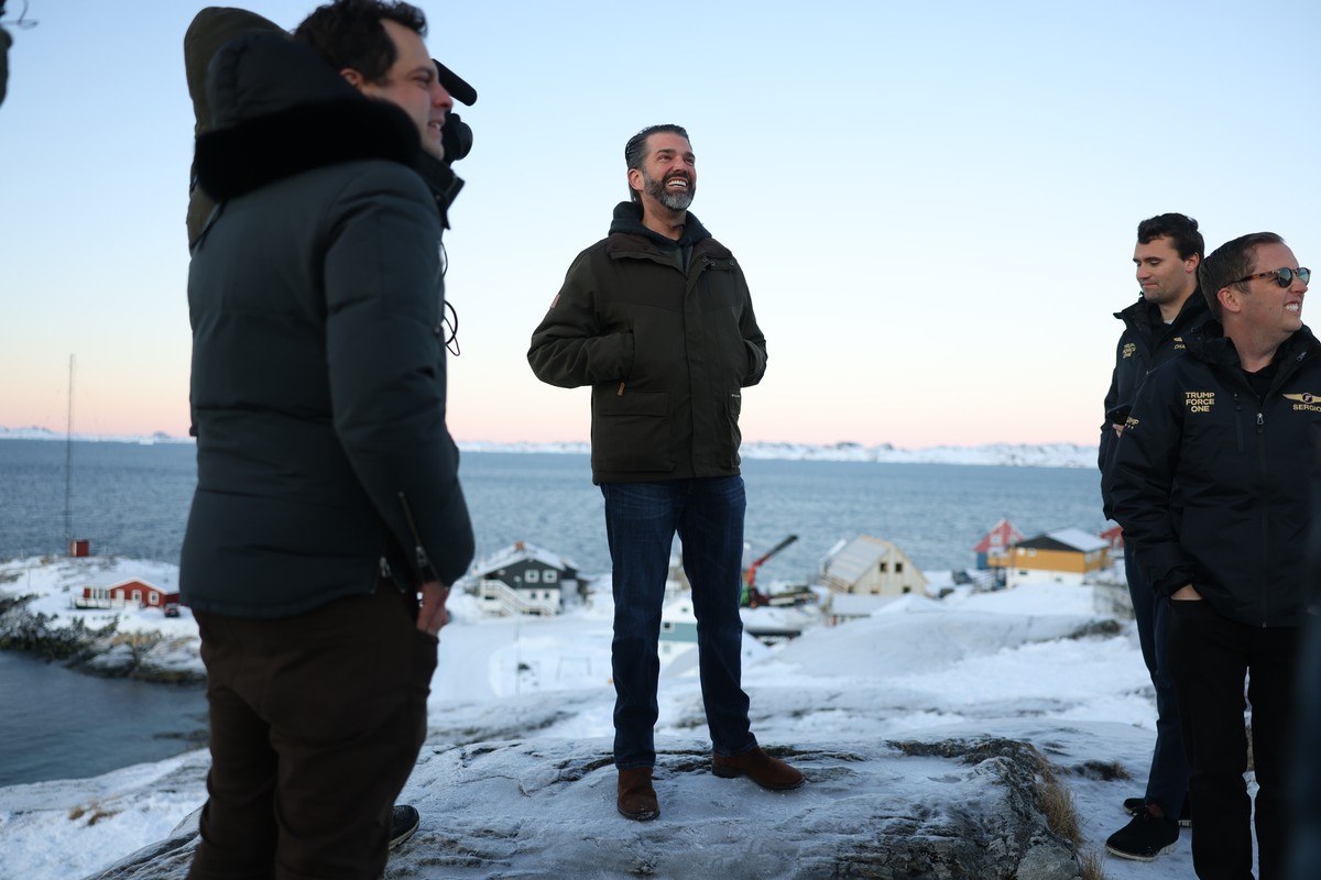 FILE - Donald Trump Jr., center, smiles after arriving in Nuuk, Greenland, Tuesday, Jan. 7, 2025. (Emil Stach/Ritzau Scanpix via AP, File)
Greenland-Why Now-Explainer