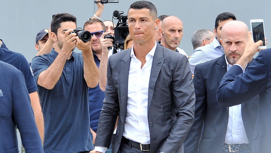 Cristiano Ronaldo bei seiner Ankunft in Turin am Montag.