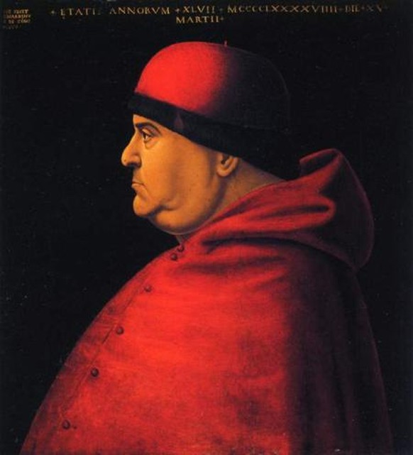 Der wohlgenährte Kardinal Ascanio Sforza. Seine Familie stellte von 1450 bis 1535 die Herzöge von Mailand.
