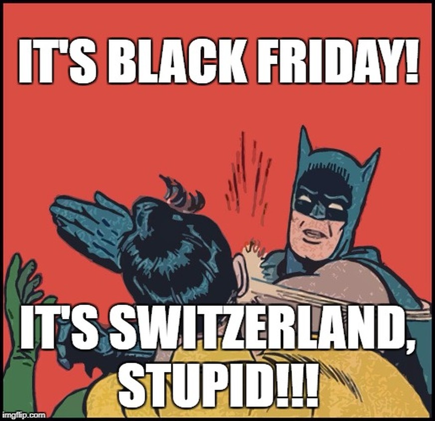 Auch Batman kann sich täuschen: Der Black-Friday-Trend ist auch in die Schweiz übergeschwappt.&nbsp;&nbsp;