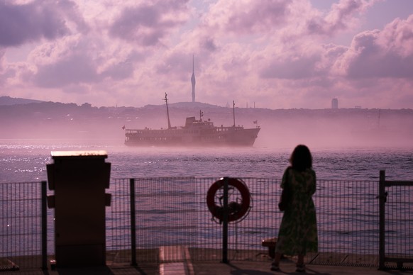 A ferry sails in the Bosphorus strait during a foggy morning in Istanbul, Monday, Aug. 3, 2026. (AP Photo/Francisco Seco)
Turkey Weather