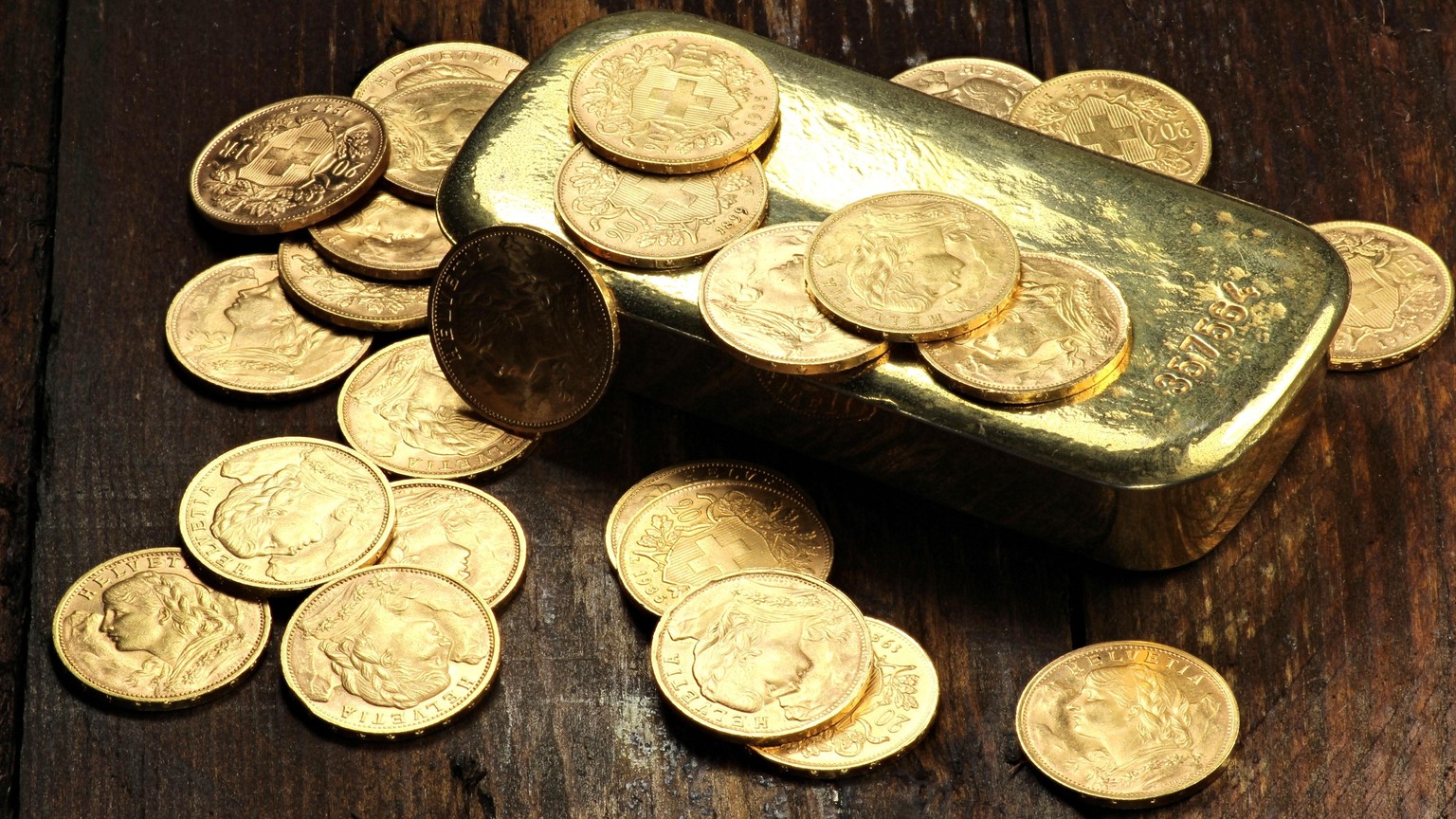 Goldbarren, Goldmünzen, Gold