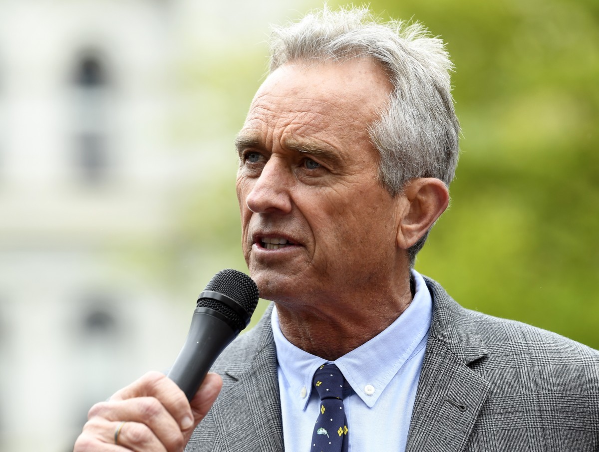 FILE - Attorney Robert F. Kennedy Jr. speaks at the New York State Capitol, May 14, 2019, in Albany, N.Y. Kennedy Jr., an anti-vaccine activist and scion of one of the country?s most famous political  ...