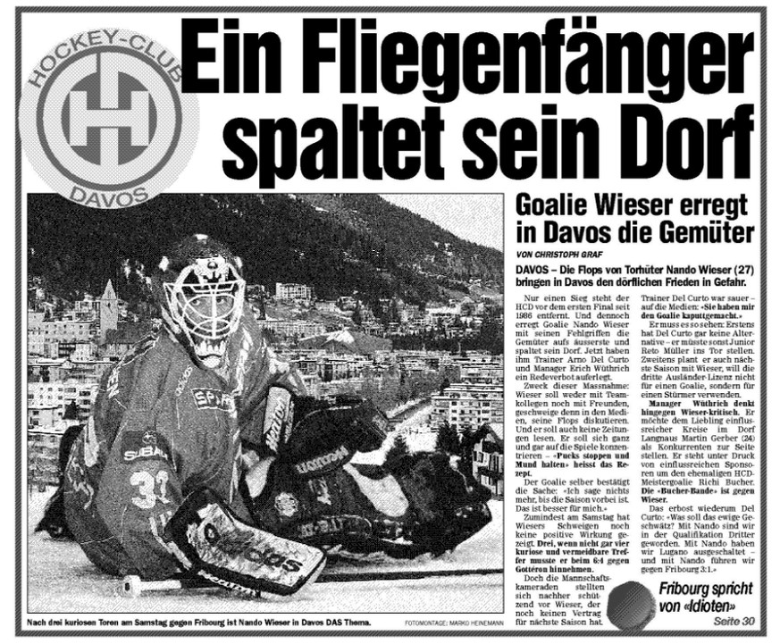 Der «Blick»-Bericht über Nano Wieser vom März 1998.