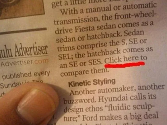 Failed Tuesday: Newspaper with link