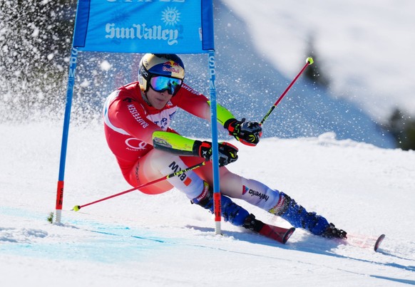 Alpine Skiing: FIS Ski World Cup Finals Mar 26, 2025 Sun Valley, ID, USA Marco Odermatt of Switzerland during the second run of the men s giant slalom alpine skiing race in the 2025 FIS Ski World Cup  ...