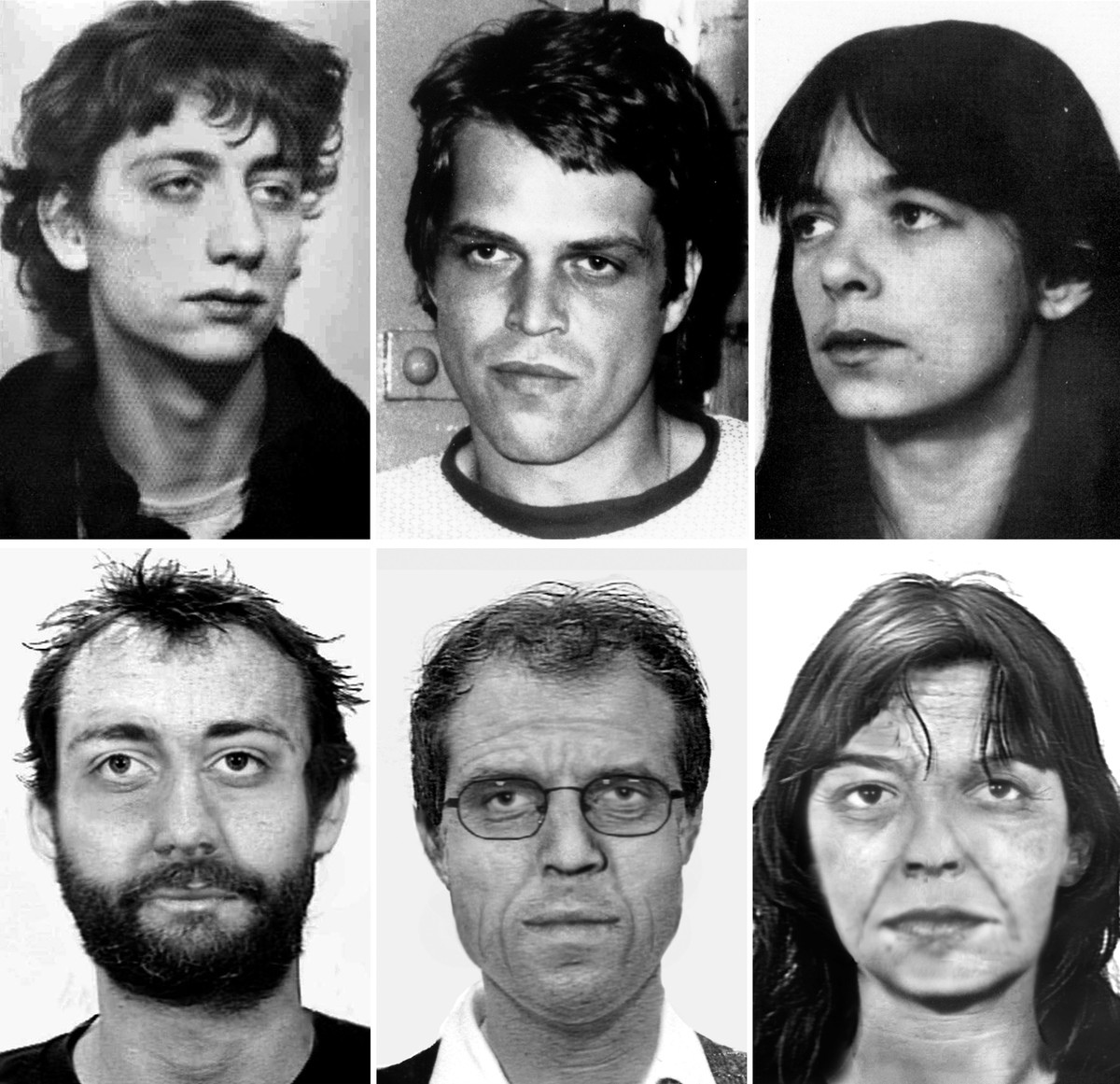 epa05111439 A composite image showing undated handout images provided by the Bundeskriminalamt (Federal Criminal Police Office, BKA) shows wanted photos (top) and aging-simulation images (bottom) of ( ...