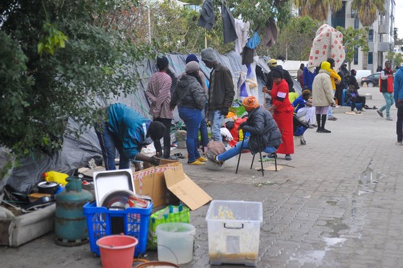 Sub-Saharan African Migrants Camp Outside The Headquarters Of The International Organisation For Migration OIM In Tunis Sub-Saharan African migrants camp outside the headquarters of the International  ...