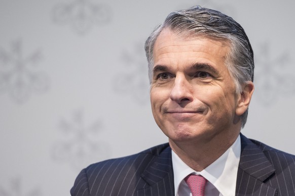 epa05446962 (FILE) A file photograph showing Sergio Ermotti, CEO of Switzerland's biggest bank UBS, speaks during a press conference in Zurich, Switzerland, 02 February 2016. Swiss Bank UBS reported o ...