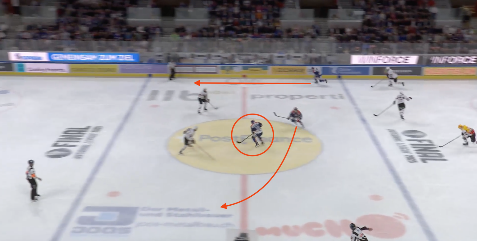 Zone-Entry-Defense: So sollte Lausanne gegen die ZSC Lions nicht verteidigen.
