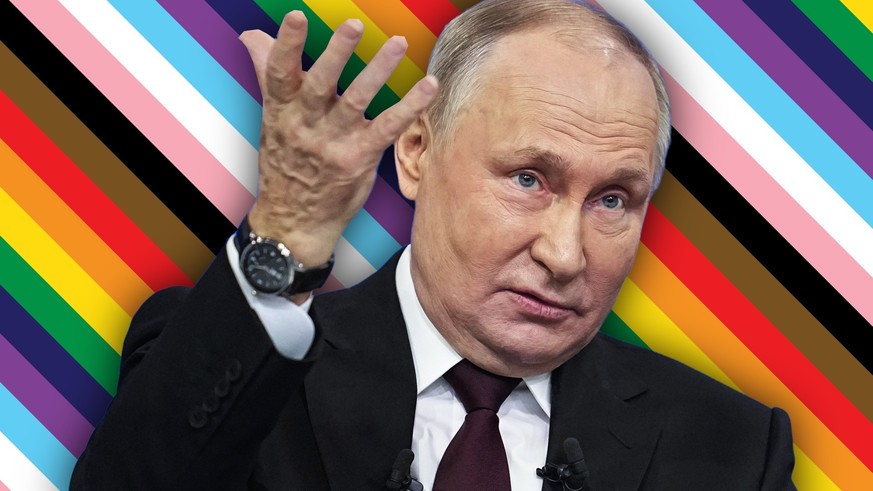 Putin und die LGBTQ-Fahne