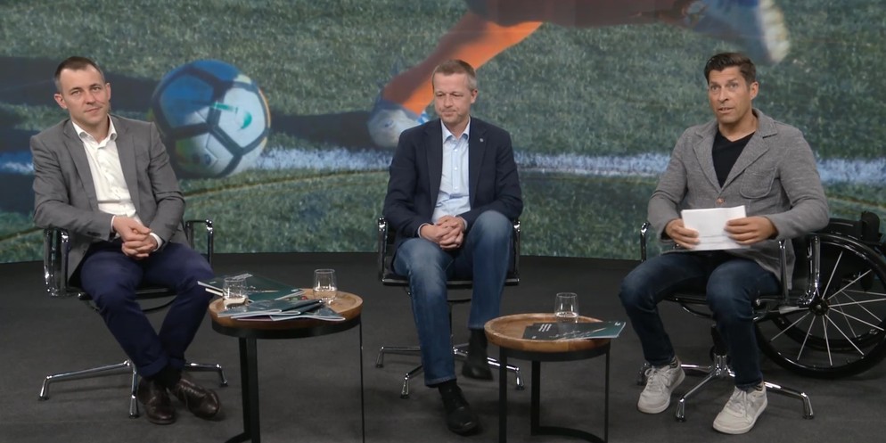 Präsident Ulrich Kurmann, Direktor Ernst König und Leiter Ethikvorstösse Markus Pfisterer.