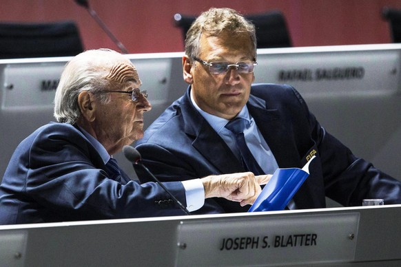 Jérôme Valcke mit Sepp Blatter.