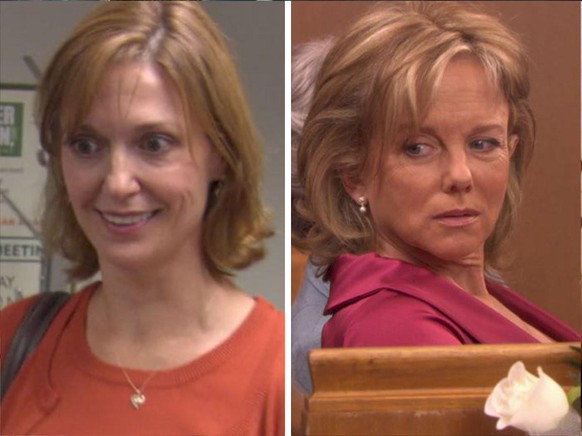 Shannon Cochran and Linda Purl as Pam&#039;s mom in the office