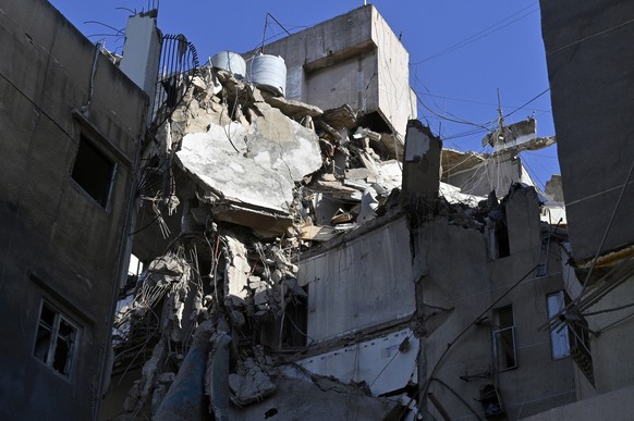 epaselect epa11510815 Buildings that were damaged in an Israeli strike the previous day in Beirut, Lebanon, 31 July 2024. Lebanon&#039;s state media said an Israeli drone targeted an area in the Haret ...