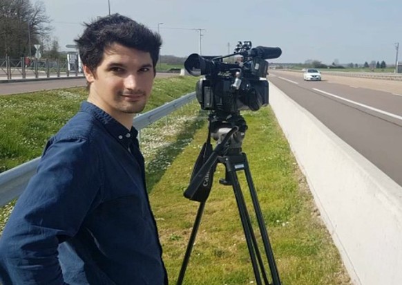 epa09986835 A undated handout photo made available by French TV channel BMF TV of French cameraman and reporter Frederic Leclerc-Imhoff (issued 30 May 2022). BMF TV journalist Leclerc-Imhoff was kille ...