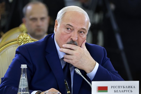 FILE - Belarusian President Alexander Lukashenko attends a meeting of the Supreme Eurasian Economic Council of the Eurasian Economic Union at the Kremlin in Moscow, Russia, on May 8, 2024. The authori ...