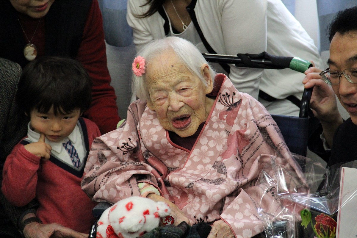 Misao Okawa im März dieses Jahres.