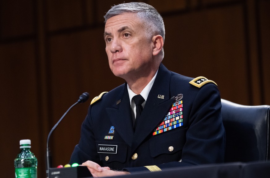epa09135151 National Security Agency (NSA) Director General Paul Nakasone testifies during a Senate Select Committee on Intelligence hearing about worldwide threats, on Capitol Hill in Washington, DC, ...