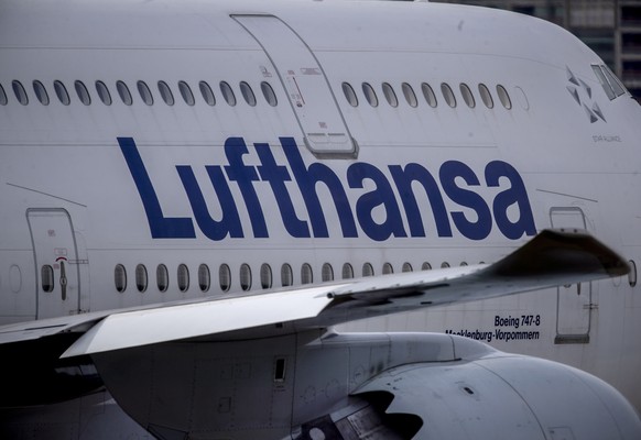 A Lufthansa Boeing 747 rolls to its parking position at the airport in Frankfurt, Germany, Monday, May 3, 2021. Lufthansa will have a virtual annual shareholders meeting on Tuesday. (AP Photo/Michael  ...