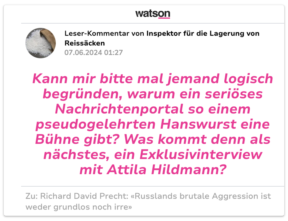User-Kommentar zu Richard David Precht