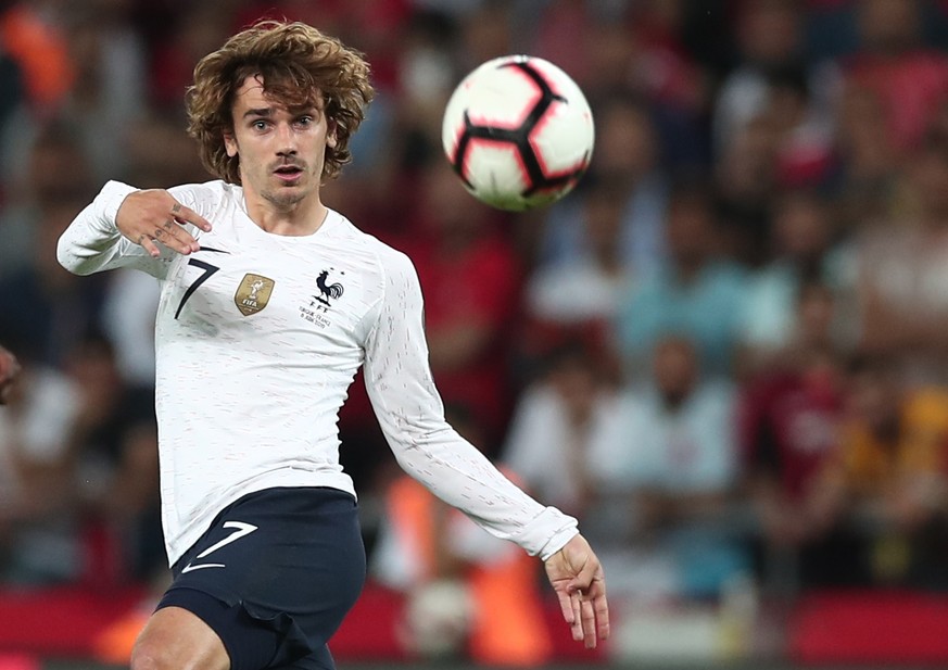 epa07635777 France's Antoine Griezmann in action during the UEFA Euro 2020 qualifier Group H soccer match between Turkey and France in Konya, Turkey, 08 June 2019. EPA/SEDAT SUNA
