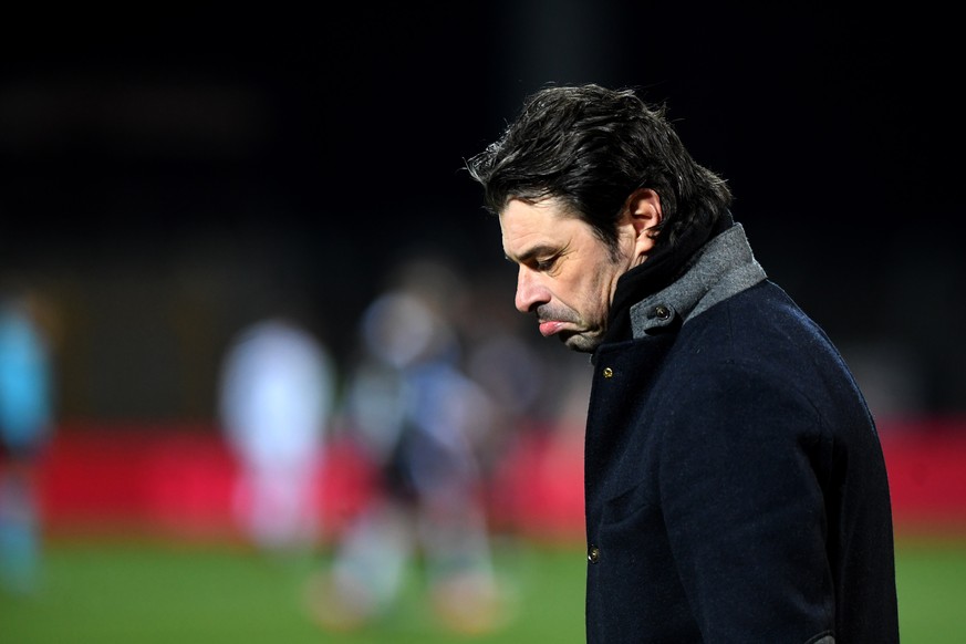 Basel&#039;s head coach Ciriaco Sforza reacts after the Super League soccer match between FC Lugano and FC Basel, at the Cornaredo stadium in Lugano, on Saturday, 20 March 2021. (KEYSTONE/Ti-Press/Sam ...