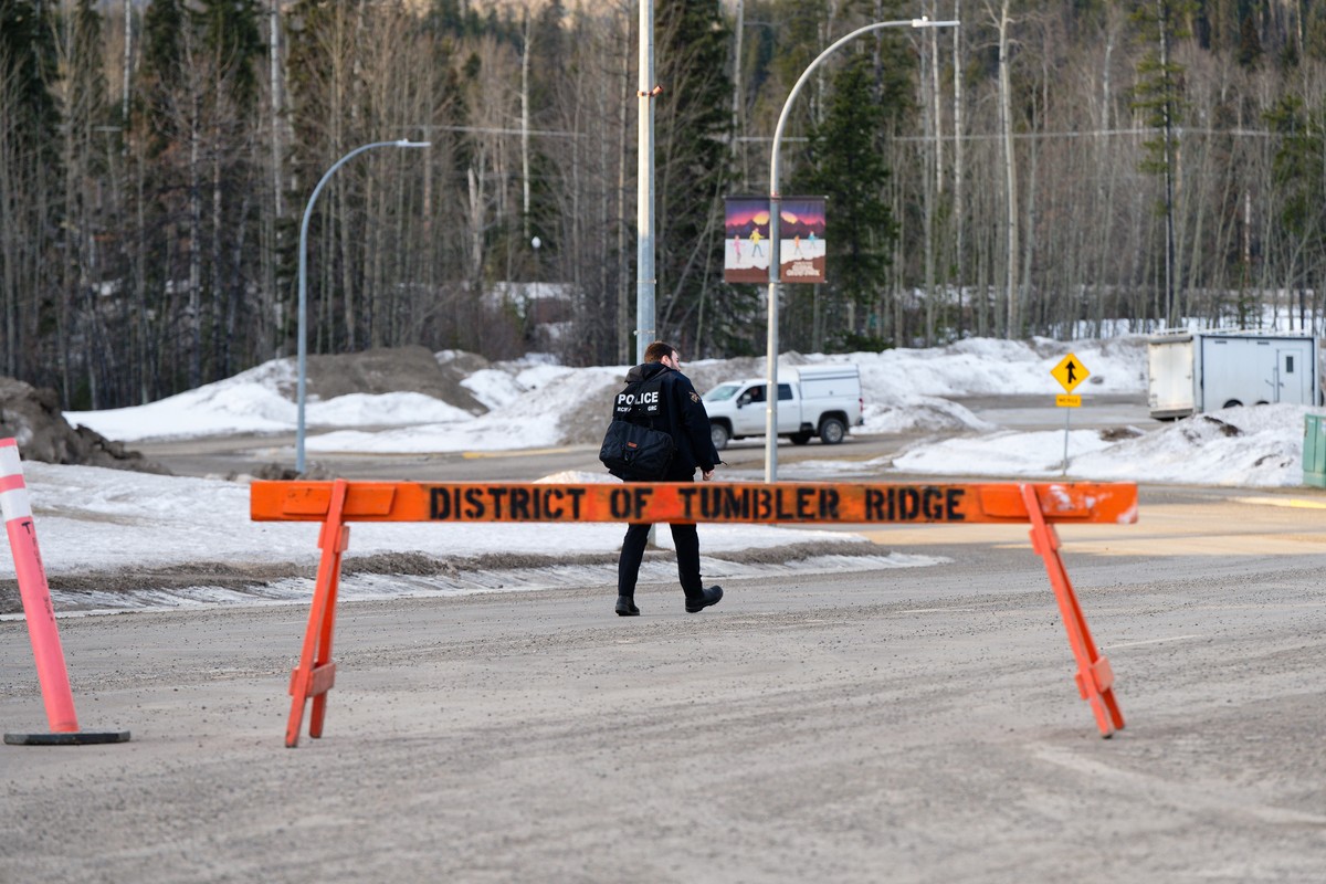 Police work the scene near Tumbler Ridge Secondary School in Tumbler Ridge, B.C. on Wednesday, Feb. 11, 2026.(Jesse Boily /The Canadian Press via AP)
Canada Shooting