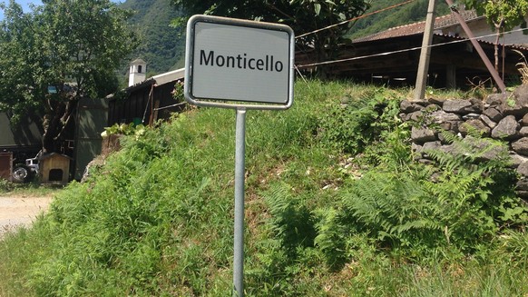 Die Ortstafel von Monticello.