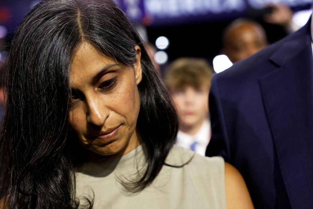 MILWAUKEE, WISCONSIN - JULY 15: Usha Chilukuri Vance wife of U.S. Sen. J.D. Vance (R-OH) attends the first day of the Republican National Convention at the Fiserv Forum on July 15, 2024 in Milwaukee,  ...
