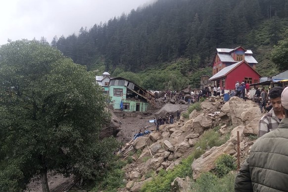 Buildings damaged in flash floods caused by torrential rains are seen in a remote, mountainous village, in Chositi area, Indian controlled Kashmir, Thursday, Aug. 14, 2025. (AP Photo)
India Kashmir Fl ...