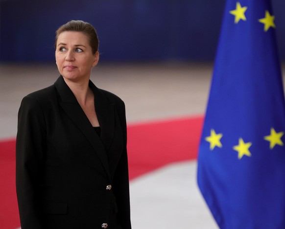 epa11028481 Danish Prime Minister Mette Frederiksen arrives for a European Council in Brussels, Belgium, December 14, 2023. EU leaders meet in Brussels for a two-day summit to discuss…