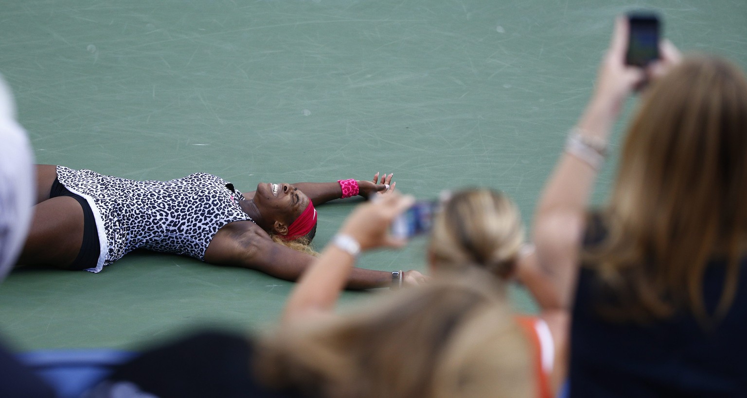 Da freut sich jemand über den 18. Grand-Slam-Titel: Serena Williams nach ihrem Sieg gegen&nbsp;Caroline Wozniacki.