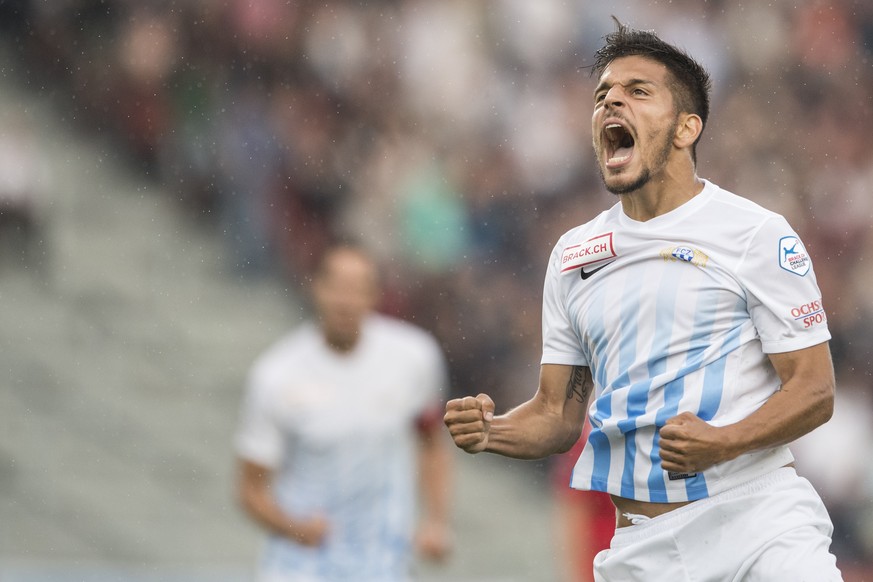 Zuerich&#039;s Roberto Rodriguez jubelt im Challenge League Fussballspiel zwischen dem FC Zuerich und dem FC Winterthur, am Montag, 25. Juli 2016 im Letzigrund in Zuerich. (KEYSTONE/Ennio Leanza)