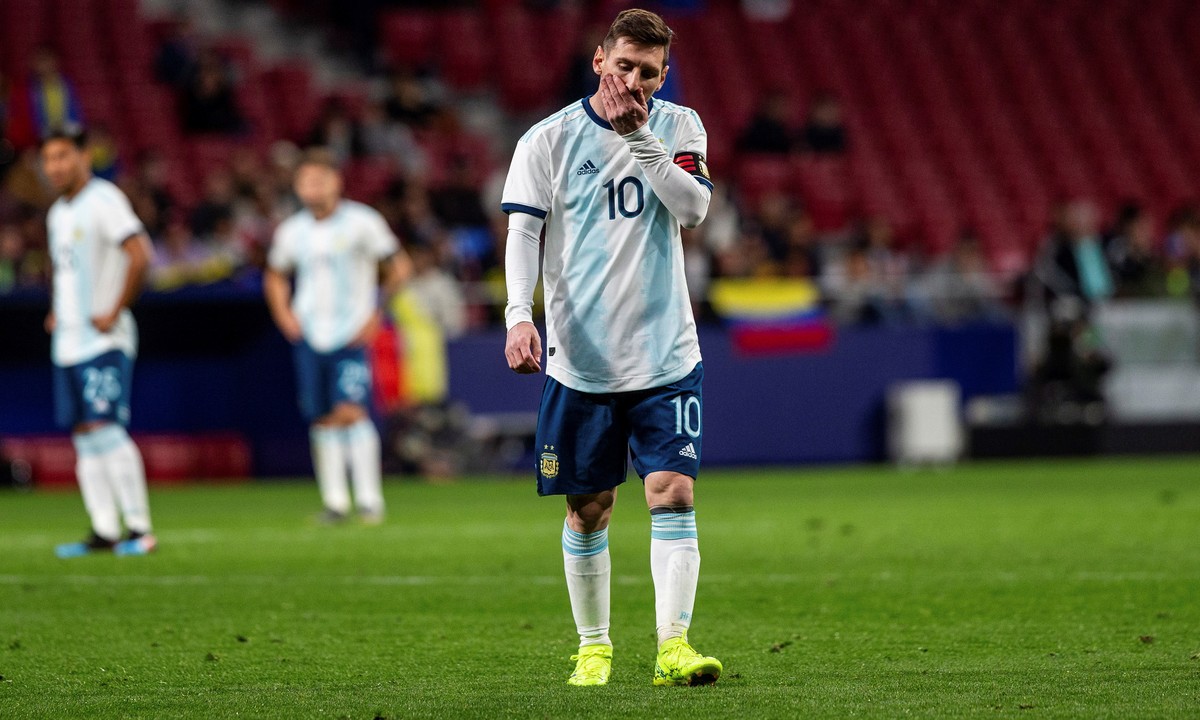 epaselect epa07457163 Argentina's Lionel Messi during an International friendly soccer between Argentina and Venezuela at Wanda Metropolitano stadium in Madrid, Spain, 22 March 2019. EPA/Rodrigo  ...